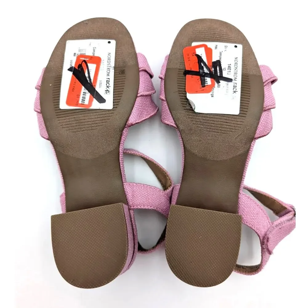 DV by Dolce Vita Govani Ruffle Sandals Open Toe Girls Pink Size US13